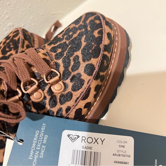 Roxy Sadie Alpine Cheetah Calf Hair Faux Fur Winter Ankle Boots Size 8 NWT - Picture 9 of 15